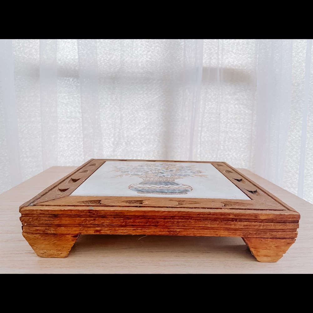 Vintage Italian Wooden Trivet - Picture 2 of 2